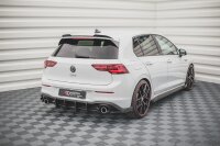 Maxton Design Racing Rear extension Flaps diffuser + Flaps black gloss - VW Golf 8 GTI