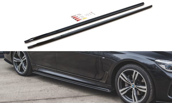 Maxton Design Side skirts extension extension black gloss - BMW 7 M-Package G11