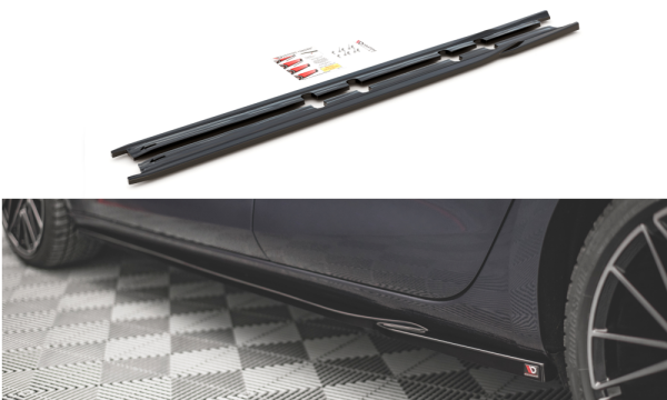 Maxton Design Side skirts extension extension V.1 black gloss - Seat Leon FR MK4 / Cupra Leon