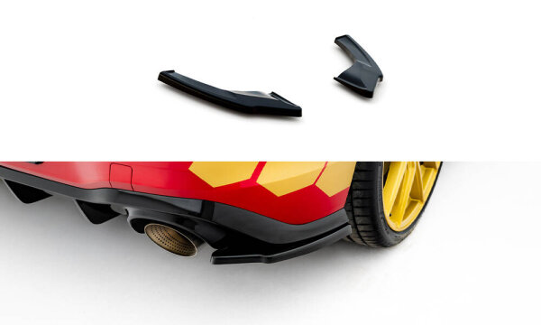 Maxton Design Rear extension Flaps diffuser V.2 black gloss - VW Golf 8 GTI Clubsport