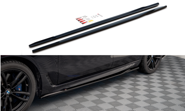 Maxton Design Side skirts extension extension black gloss - BMW 6 Series GT G32 M-Package