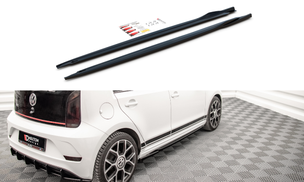 Maxton Design Side skirts extension extension black gloss - VW Up GTI