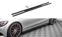 Maxton Design Side skirts extension extension black gloss - Mercedes C W205