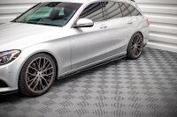 Maxton Design Side skirts extension extension black gloss - Mercedes C W205