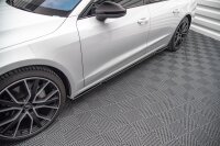 Maxton Design Side skirts extension extension black gloss - Audi A7 C8