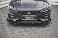 Maxton Design Street Pro Frontansatz + Flaps schwarz Hochglanz - Seat Leon FR MK4