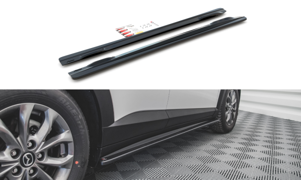 Maxton Design Side skirts extension extension black gloss - Mazda CX-3