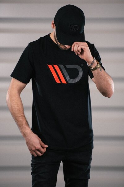 Maxton Design Black T-Shirt with red logo