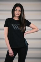 Maxton Design Womens Black T-Shirt with grey logo