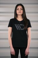 Maxton Design Womens Black T-Shirt with grey logo