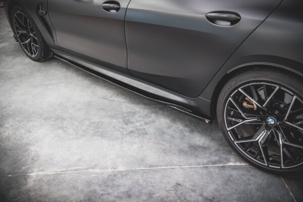 Maxton Design Side skirts extension extension V.2 black gloss - BMW M8 Gran Coupe F93 / 8 Gran Coupe M-Package G16