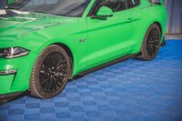 Maxton Design Street Pro Seitenschweller Ansatz V.1 + Flaps schwarz Hochglanz - Ford Mustang GT MK6 Facelift