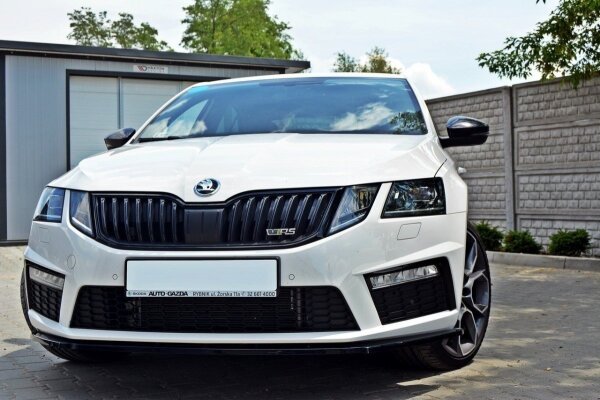 Maxton Design Front extension V.1 black gloss - Skoda Octavia RS MK3