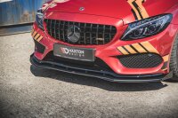 Maxton Design Robuste Racing Frontansatz für passend + Flaps schwarz Hochglanz - Mercedes schwarz Hochglanz - AMG C43 Coupe C205