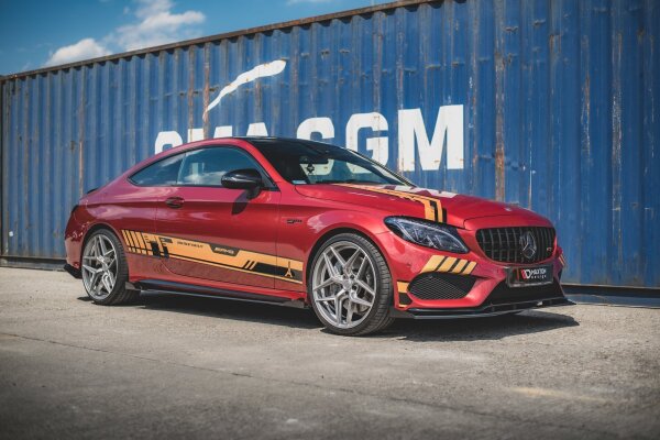 Maxton Design Robuste Racing Seitenschweller Ansatz + Flaps Mercedes-AMG C43 Coupe C205