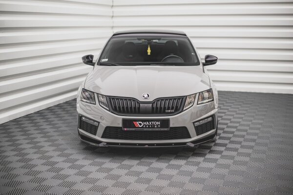 Maxton Design Front extension V.2 black gloss - Skoda Octavia RS MK3 Facelift