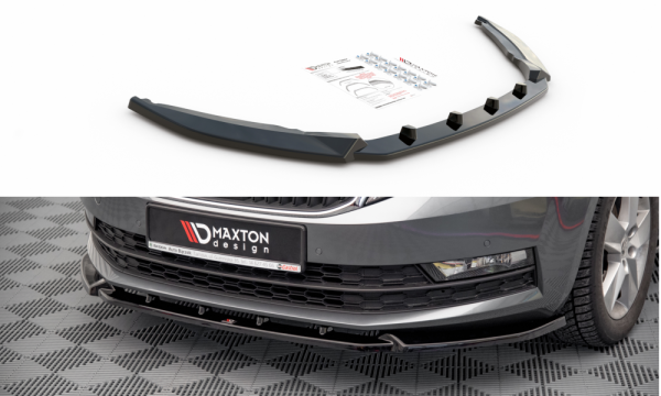 Maxton Design Front extension V.1 black gloss - Skoda Octavia MK3 Facelift