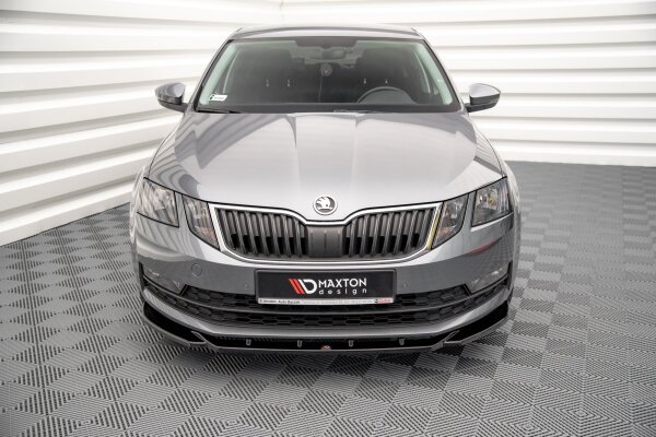 Maxton Design Front extension V.2 black gloss - Skoda Octavia MK3 Facelift