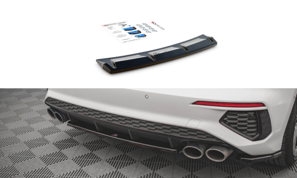 Maxton Design Middle diffuser rear extension black gloss - Audi S3 Sportback 8Y