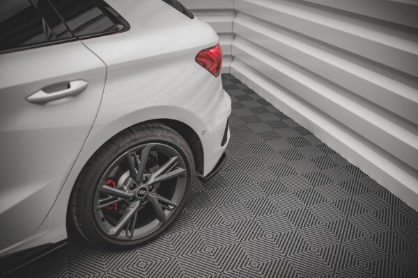 Maxton Design Rear extension Flaps diffuser V.1 black gloss - Audi S3 Sportback 8Y