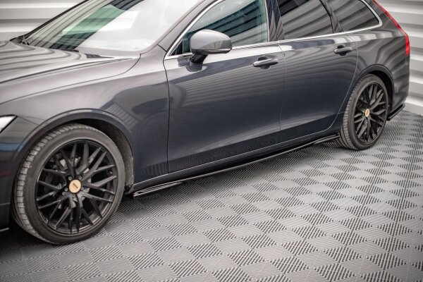 Maxton Design Seitenschweller Ansatz schwarz Hochglanz - Volvo V90 MK2