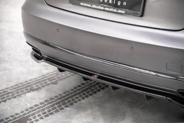 Maxton Design Middle diffuser rear extension DTM Look black gloss - Audi A8 D4 Facelift