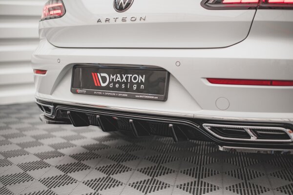 Maxton Design Diffuser rear extension black gloss - VW Arteon R-Line Facelift