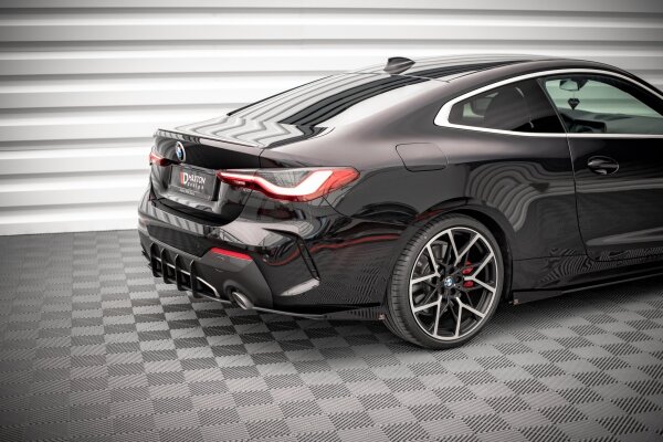 Maxton Design Street Pro Heckansatz Flaps Diffusor + Flaps schwarz Hochglanz - BMW 4er M-Paket G22