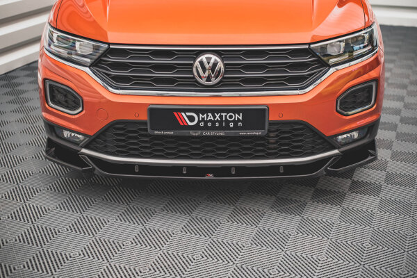 Maxton Design Front extension V.1 black gloss - VW T-Roc MK1