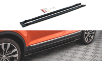 Maxton Design Side skirts extension extension black gloss - VW T-Roc MK1