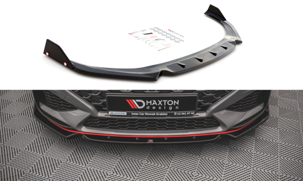 Maxton Design Front extension + Flaps V.1 - Hyundai i30 N Hatchback/Fastback MK3 Facelift