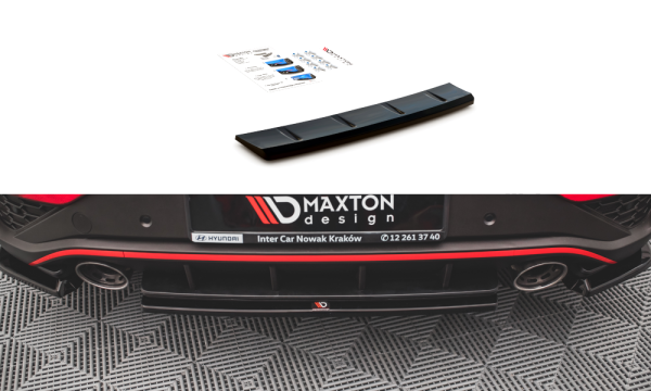 Maxton Design Middle diffuser rear extension black gloss - Hyundai I30 N Hatchback MK3 Facelift