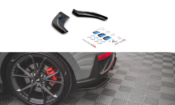 Maxton Design Rear extension Flaps diffuser V.2 black gloss - Hyundai I30 N Hatchback MK3 Facelift