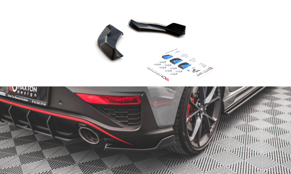 Maxton Design Rear extension Flaps diffuser V.3 black gloss - Hyundai I30 N Hatchback MK3 Facelift