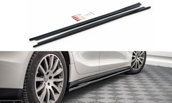 Maxton Design Side skirts extension extension black gloss - Maserati Ghibli MK3