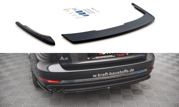 Maxton Design Rear extension Flaps diffuser black gloss - Audi A4 Avant B9