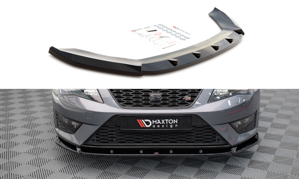 Maxton Design Front extension V.1 black gloss - Seat Leon FR / Cupra MK3
