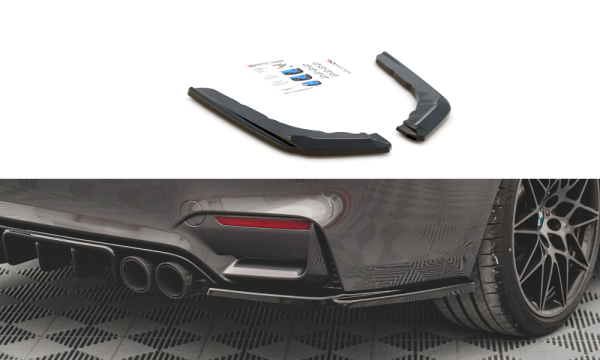 Maxton Design Rear extension Flaps diffuser V.2 black gloss - BMW M4 F82