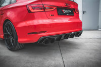 Maxton Design Diffuser rear extension black gloss - Audi S3 Limosine 8V