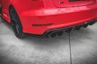 Maxton Design Rear extension Flaps diffuser black gloss - Audi S3 Limosine 8V