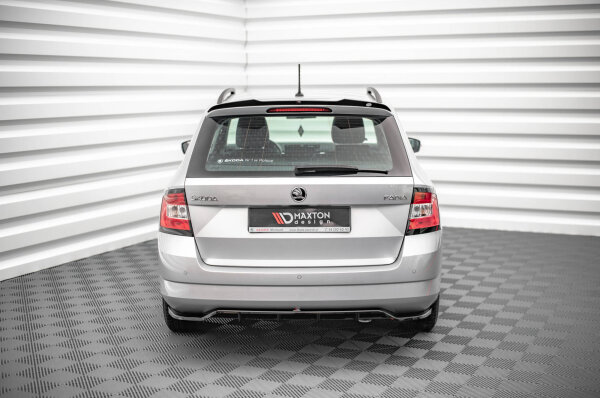 Maxton Design Middle diffuser rear extension DTM Look black gloss - Skoda Fabia Combi MK3