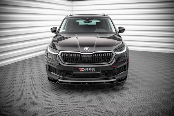 Maxton Design Front extension V.1 black gloss - Skoda Kodiaq MK1 Facelift