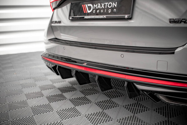 Maxton Design Diffuser rear extension black gloss - Skoda Octavia RS MK4