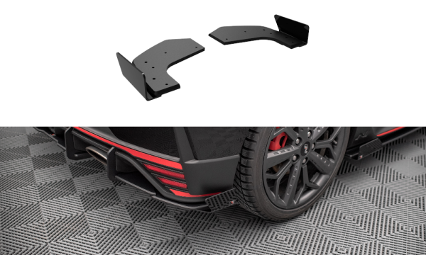 Maxton Design Street Pro Heckansatz Flaps Diffusor + Flaps schwarz Hochglanz - Hyundai I20 N MK3