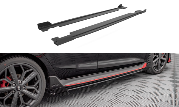 Maxton Design Street Pro Side skirts extension extension + Flaps Hyundai I20 N MK3