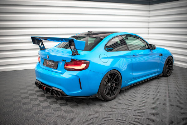 Maxton Design Street Pro Rear extension Flaps diffuser + Flaps black gloss - BMW M2 F87