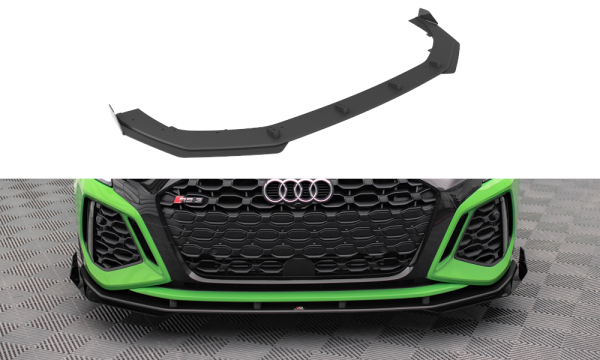 Maxton Design Street Pro Frontansatz + Flaps V.1 + Flaps schwarz Hochglanz - Audi RS3 8Y