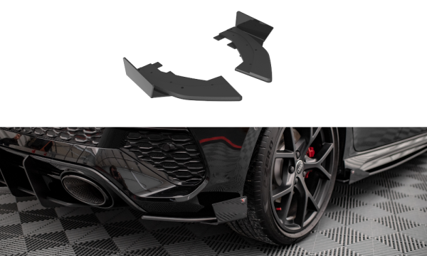 Maxton Design Street Pro Rear extension Flaps diffuser + Flaps black gloss - Audi RS3 Sportback 8Y