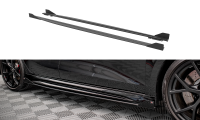 Maxton Design Street Pro Side skirts extension extension + Flaps black gloss - Audi RS3 Sportback 8Y