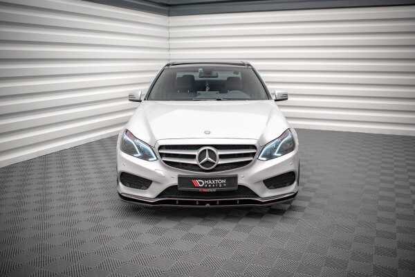 Maxton Design Front extension V.1 black gloss - Mercedes E AMG-Line Limosine W212 Facelift